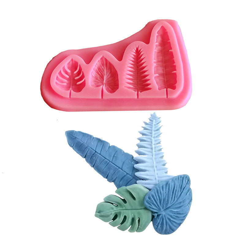 Kitchen Baking Decor - Cetakan Silikon Daun Palem dan Daun