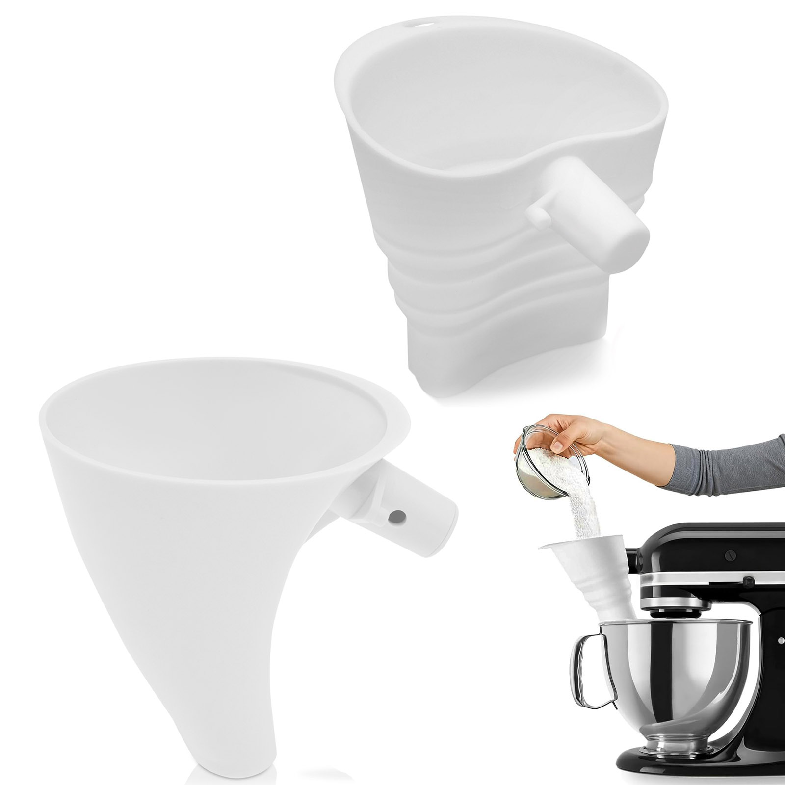 Kitchen Baking Mess - Corong Tepung Silikon untuk Mixer Berdiri