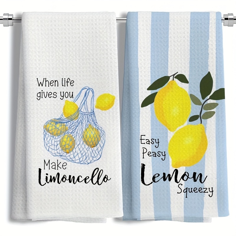 2 Buah, Handuk Dapur Lemon Mes - Kitchen Baking Decor ulasan dan harga