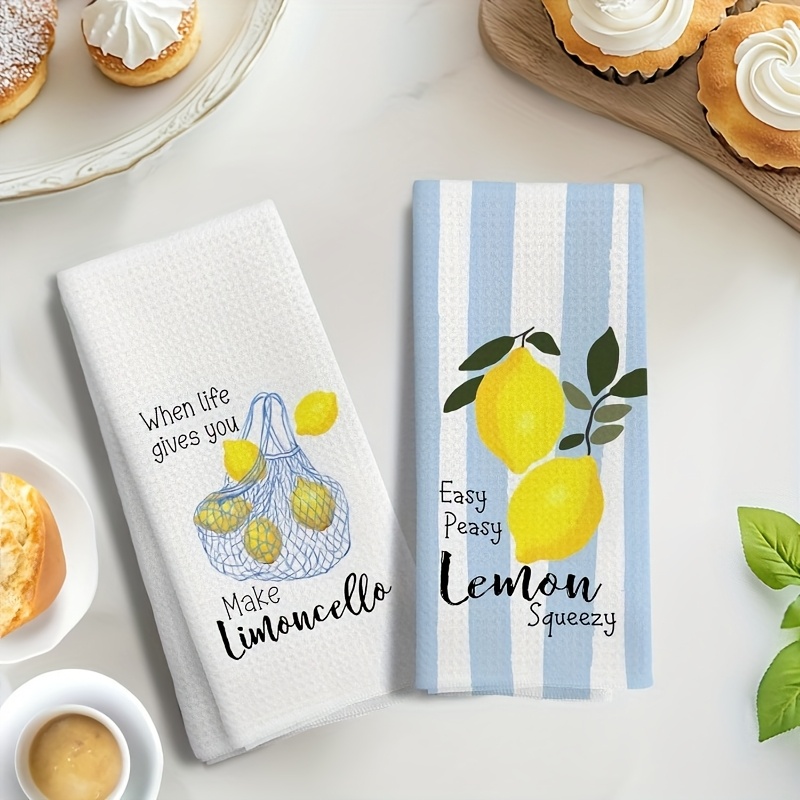 2 Buah, Handuk Dapur Lemon Mes - Kitchen Baking Decor ulasan dan harga