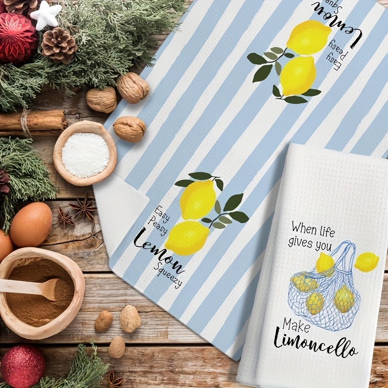 2 Buah, Handuk Dapur Lemon Mes - Kitchen Baking Decor ulasan dan harga